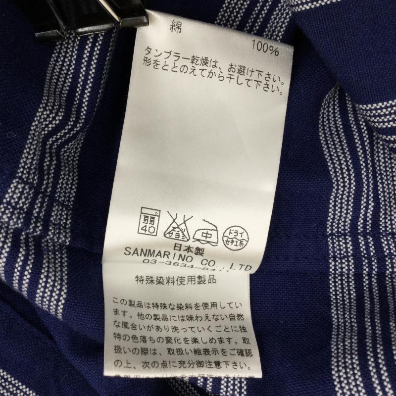 ベンデイビス BEN DAVIS シャツ、ブラウス 長袖 S ボーダー柄 白 / ホワイト / X 紺 / ネイビー / メンズ USED 古着 中古 10038288