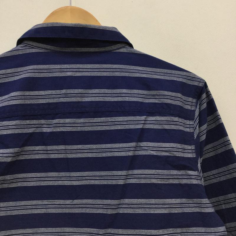 ベンデイビス BEN DAVIS シャツ、ブラウス 長袖 S ボーダー柄 白 / ホワイト / X 紺 / ネイビー / メンズ USED 古着 中古 10038288