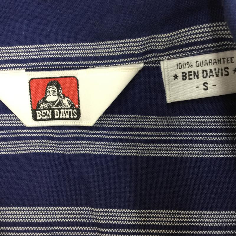 ベンデイビス BEN DAVIS シャツ、ブラウス 長袖 S ボーダー柄 白 / ホワイト / X 紺 / ネイビー / メンズ USED 古着 中古 10038288