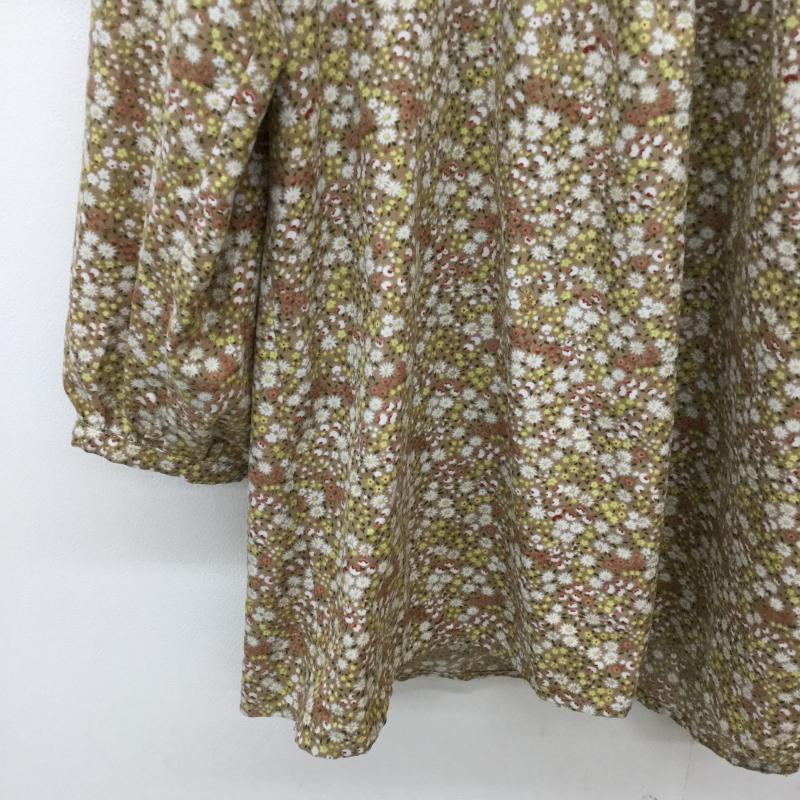 アースミュージックアンドエコロジー earth music&ecology カットソー 長袖 花柄 茶 / ブラウン /  レディース USED 古着 中古 10038340