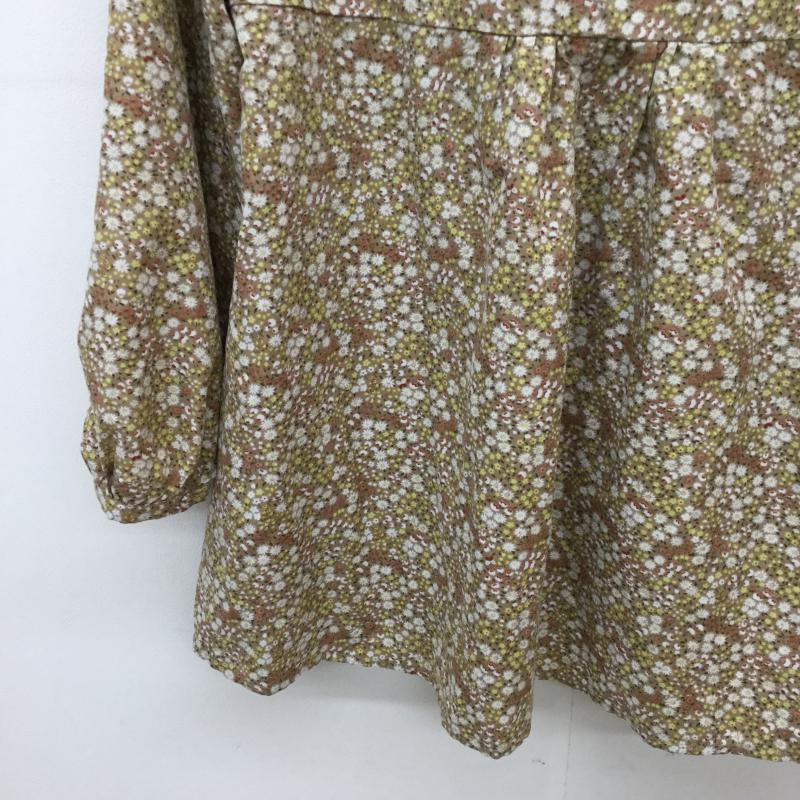 アースミュージックアンドエコロジー earth music&ecology カットソー 長袖 花柄 茶 / ブラウン /  レディース USED 古着 中古 10038340