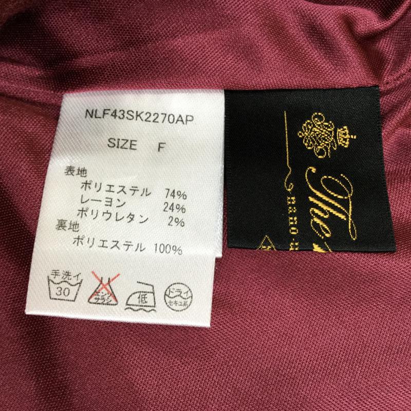 ナノユニバース nano・universe スカート ひざ丈スカート FREE ストライプ 黒 / ブラック / X えんじ / ワインレッド / レディース USED 古着 中古 10038460