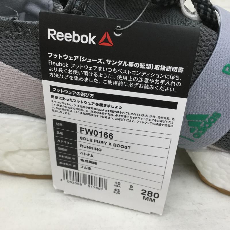リーボック Reebok スニーカー スニーカー ×ADIDAS SOLE FURY X BOOST ソールフューリーブースト FW0166 28.0cm ロゴ、文字 灰 / グレー / X 緑 / グリーン / メンズ USED 古着 中古 10038606