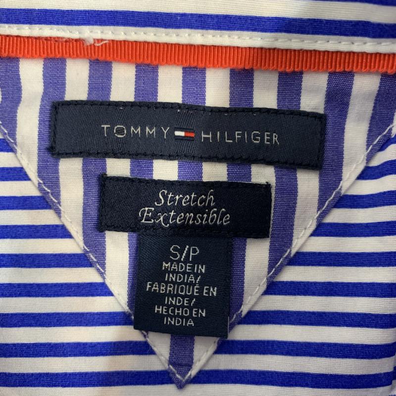 トミーヒルフィガー TOMMY HILFIGER シャツ、ブラウス 長袖 ストライプ S ストライプ 白 / ホワイト / X 青 / ブルー / レディース USED 古着 中古 10038668