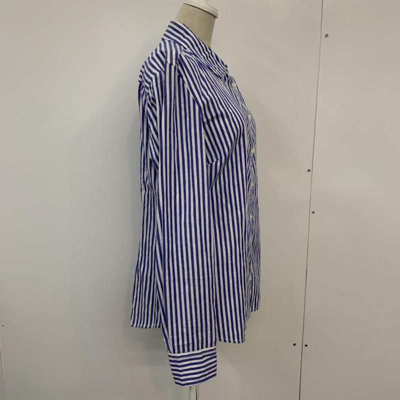 トミーヒルフィガー TOMMY HILFIGER シャツ、ブラウス 長袖 ストライプ S ストライプ 白 / ホワイト / X 青 / ブルー / レディース USED 古着 中古 10038668