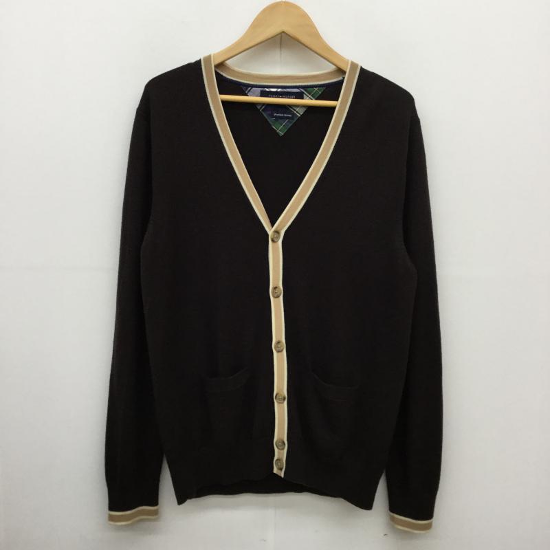 トミーヒルフィガー TOMMY HILFIGER カーディガン 長袖 M 茶 / ブラウン / X ベージュ / ベージュ / メンズ USED 古着 中古 10038709