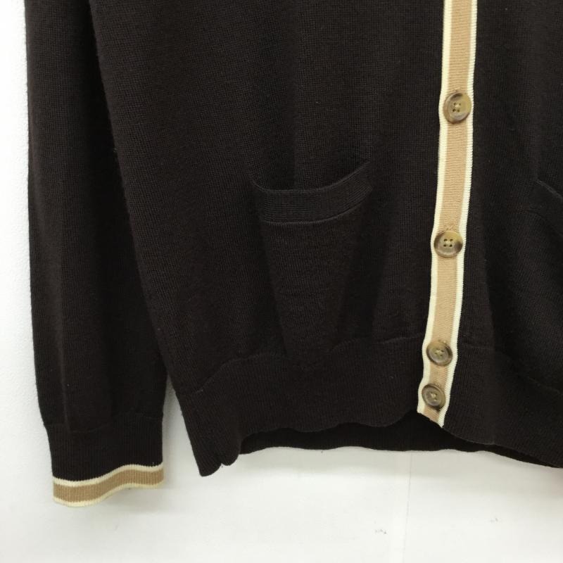 トミーヒルフィガー TOMMY HILFIGER カーディガン 長袖 M 茶 / ブラウン / X ベージュ / ベージュ / メンズ USED 古着 中古 10038709