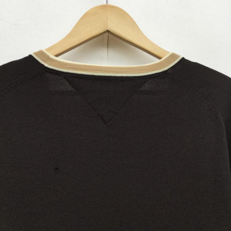 トミーヒルフィガー TOMMY HILFIGER カーディガン 長袖 M 茶 / ブラウン / X ベージュ / ベージュ / メンズ USED 古着 中古 10038709