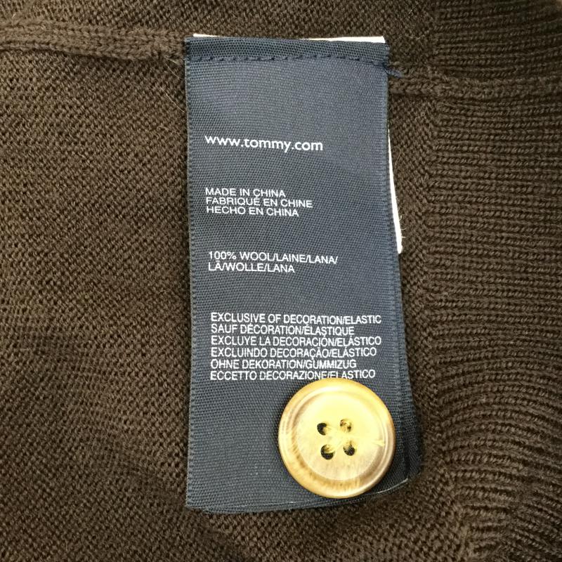 トミーヒルフィガー TOMMY HILFIGER カーディガン 長袖 M 茶 / ブラウン / X ベージュ / ベージュ / メンズ USED 古着 中古 10038709