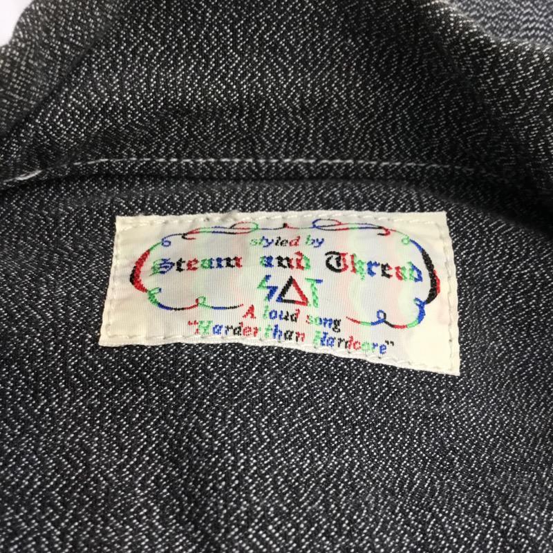 スティーム アンド スレッド Steam and Thread シャツ、ブラウス 長袖 S ロゴ、文字 灰 / グレー / メンズ USED 古着 中古 10038759