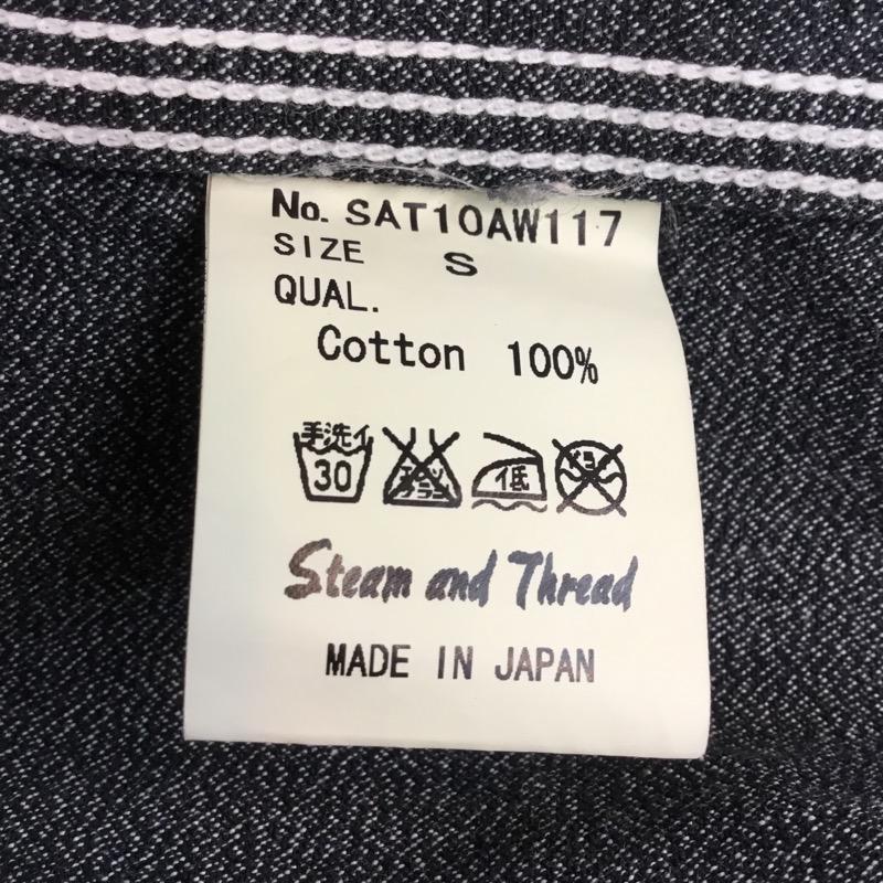 スティーム アンド スレッド Steam and Thread シャツ、ブラウス 長袖 S ロゴ、文字 灰 / グレー / メンズ USED 古着 中古 10038759