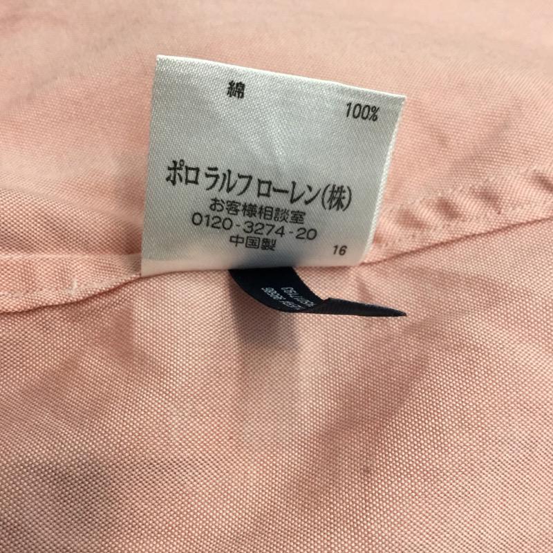 ラルフローレン RALPHLAUREN シャツ、ブラウス 長袖 ボタンダウンシャツ 長袖 6 無地 桃 / ピンク / メンズ USED 古着 中古 10038764