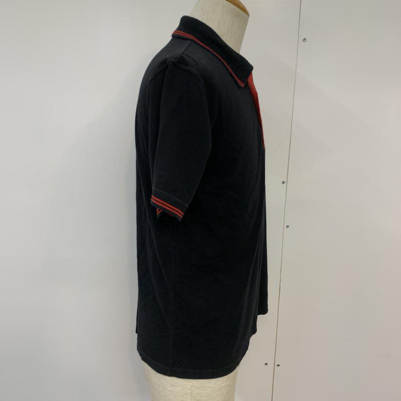 R.J.Blues R.J.Blues ポロシャツ 半袖 38 ロゴ、文字 黒 / ブラック / メンズ USED 古着 中古 10038769