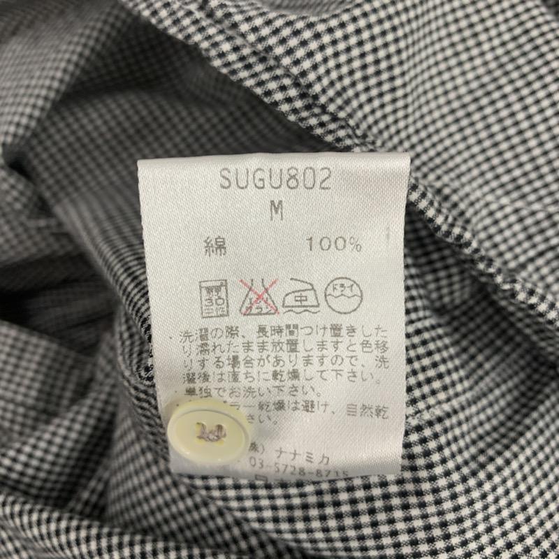 ナナミカ nanamica シャツ、ブラウス 半袖 チェックシャツ M チェック 白 / ホワイト / X 黒 / ブラック / メンズ USED 古着 中古 10038810