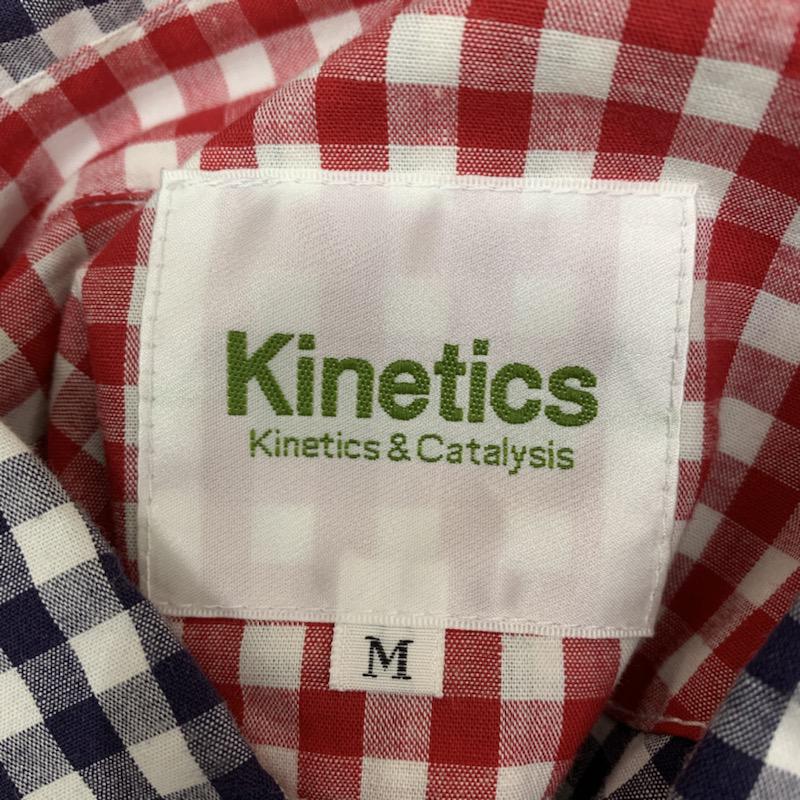 キネティックス kinetics シャツ、ブラウス 七分袖 チェックシャツ M チェック 白 / ホワイト / X 紺 / ネイビー / メンズ USED 古着 中古 10038816