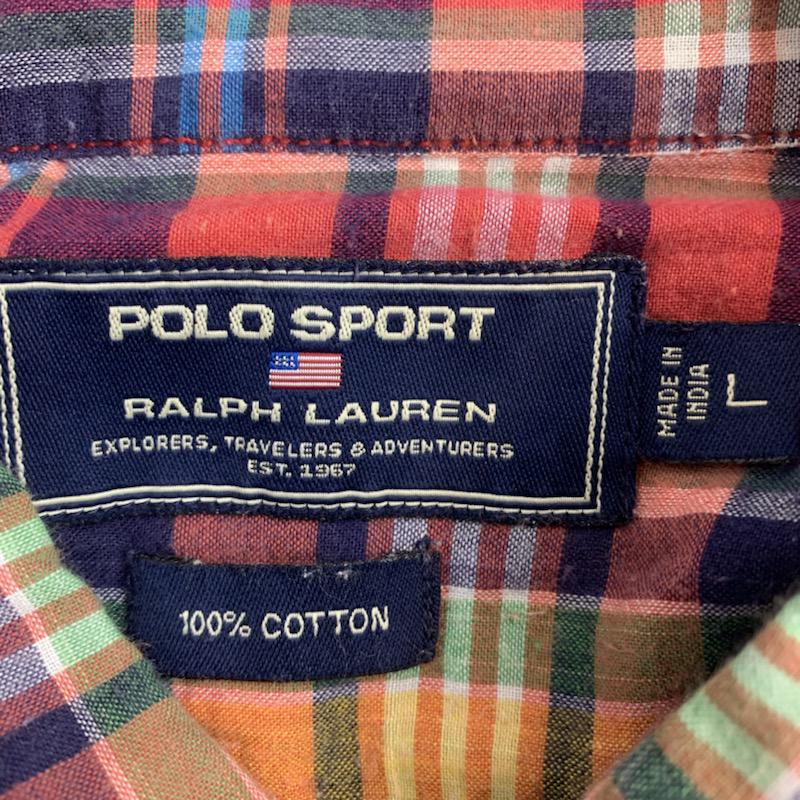 ポロスポーツラルフローレン POLOSPORT シャツ、ブラウス 半袖 チェックシャツ 半袖 L チェック マルチカラー / マルチカラー / メンズ USED 古着 中古 10038844