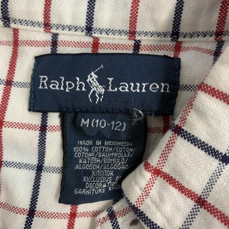 ラルフローレン RALPHLAUREN シャツ、ブラウス 長袖 チェックシャツ 長袖シャツ M チェック 白 / ホワイト / メンズ USED 古着 中古 10038859