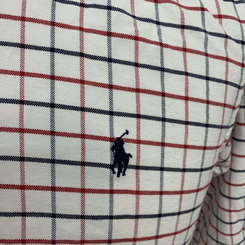 ラルフローレン RALPHLAUREN シャツ、ブラウス 長袖 チェックシャツ 長袖シャツ M チェック 白 / ホワイト / メンズ USED 古着 中古 10038859