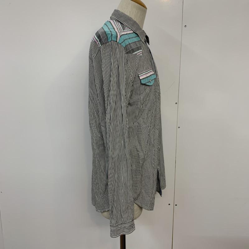 ミシカ MNWKA シャツ、ブラウス 長袖 ストライプ 長袖シャツ M ストライプ マルチカラー / マルチカラー / メンズ USED 古着 中古 10038873