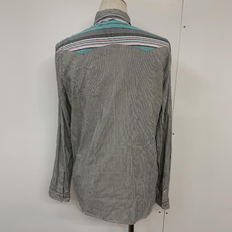 ミシカ MNWKA シャツ、ブラウス 長袖 ストライプ 長袖シャツ M ストライプ マルチカラー / マルチカラー / メンズ USED 古着 中古 10038873