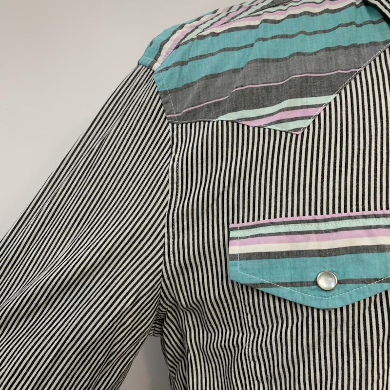 ミシカ MNWKA シャツ、ブラウス 長袖 ストライプ 長袖シャツ M ストライプ マルチカラー / マルチカラー / メンズ USED 古着 中古 10038873
