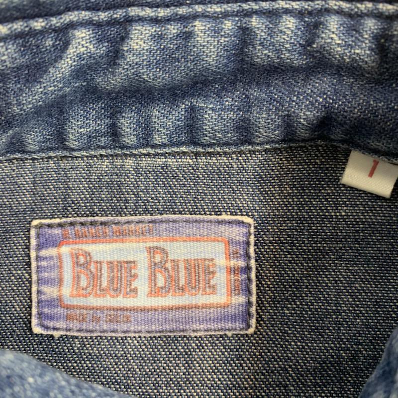 ブルーブルー BLUE BLUE シャツ、ブラウス 長袖 1 無地 インディゴ / インディゴ / メンズ USED 古着 中古 10038874