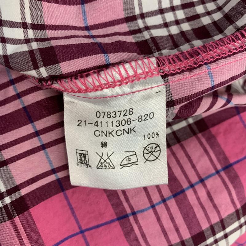 トミー TOMMY シャツ、ブラウス 長袖 チェックシャツ S チェック 桃 / ピンク / メンズ USED 古着 中古 10038895