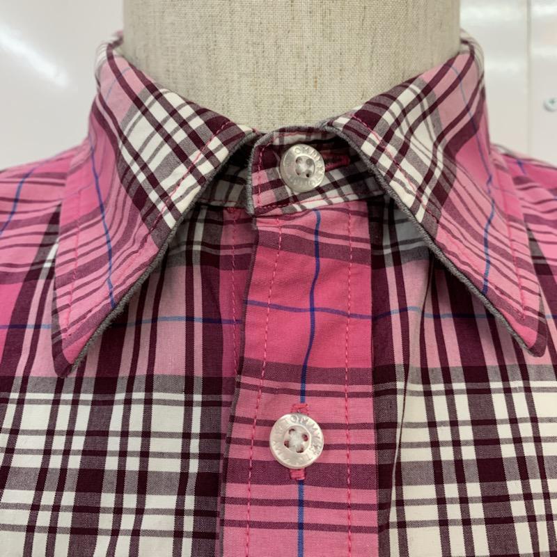 トミー TOMMY シャツ、ブラウス 長袖 チェックシャツ S チェック 桃 / ピンク / メンズ USED 古着 中古 10038895