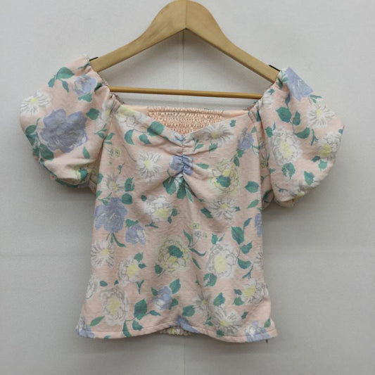 ティティーアンドコー titty&Co. カットソー 半袖 FREE 花柄 桃 / ピンク /  レディース USED 古着 中古 10039245