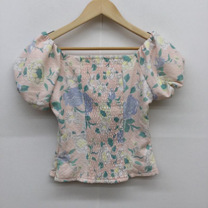 ティティーアンドコー titty&Co. カットソー 半袖 FREE 花柄 桃 / ピンク /  レディース USED 古着 中古 10039245