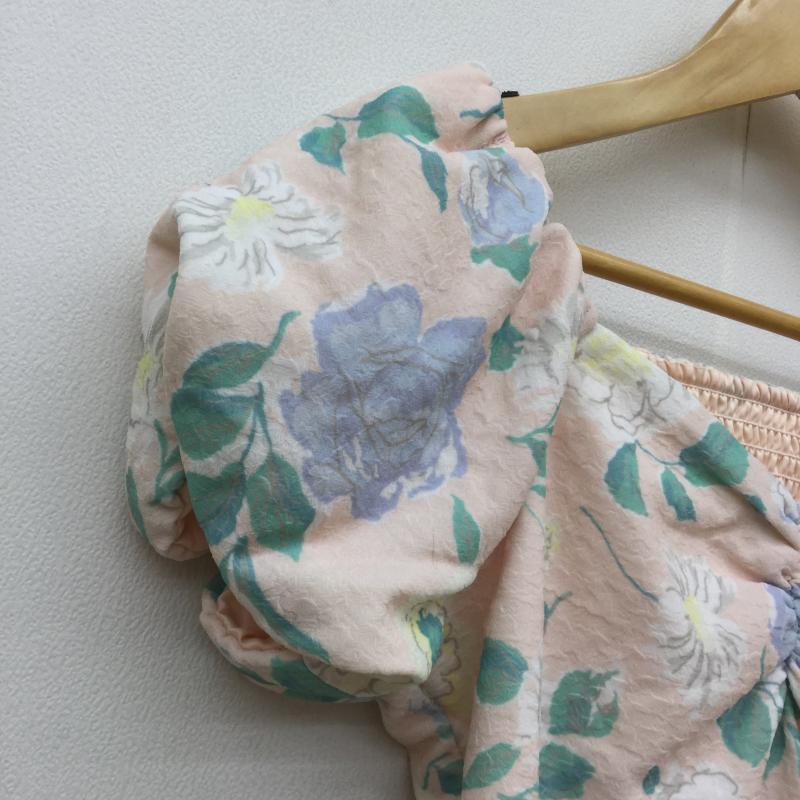 ティティーアンドコー titty&Co. カットソー 半袖 FREE 花柄 桃 / ピンク /  レディース USED 古着 中古 10039245