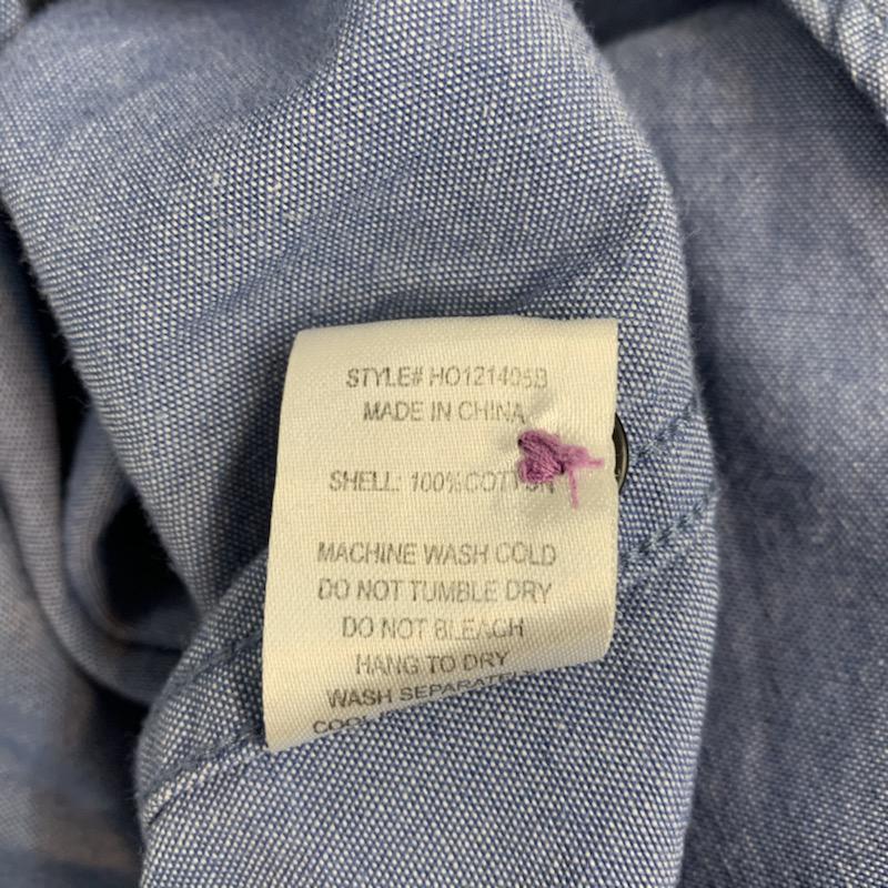 ミシカ MISHKA シャツ、ブラウス 長袖 XS ロゴ、文字 水色 / ライトブルー / メンズ USED 古着 中古 10039279