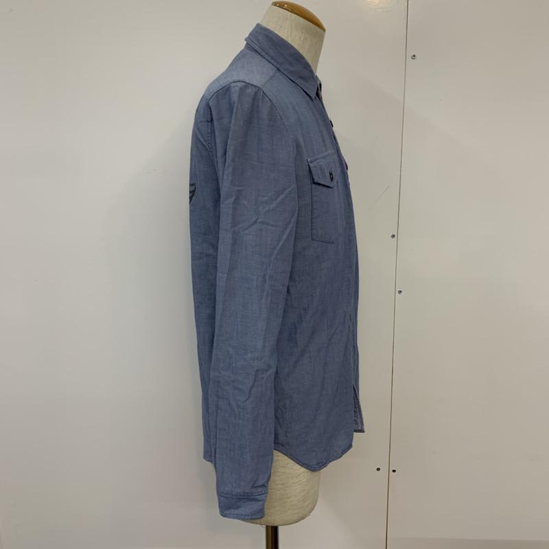ミシカ MISHKA シャツ、ブラウス 長袖 XS ロゴ、文字 水色 / ライトブルー / メンズ USED 古着 中古 10039279