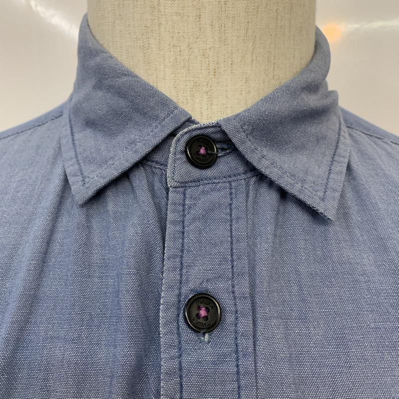 ミシカ MISHKA シャツ、ブラウス 長袖 XS ロゴ、文字 水色 / ライトブルー / メンズ USED 古着 中古 10039279