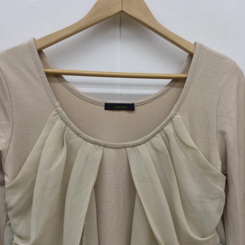 リエンダ rienda カットソー 長袖 FREE  桃 / ピンク / X ベージュ / ベージュ /  レディース USED 古着 中古 10039637
