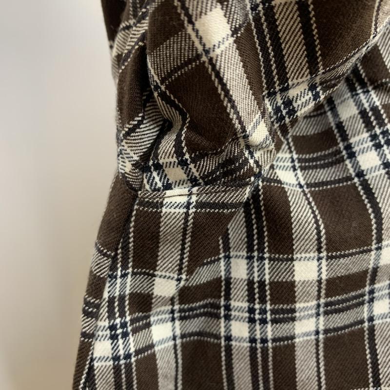 インデックス index シャツ、ブラウス 長袖 チェックシャツ タグ付 M チェック 茶 / ブラウン / レディース USED 古着 中古 10039733
