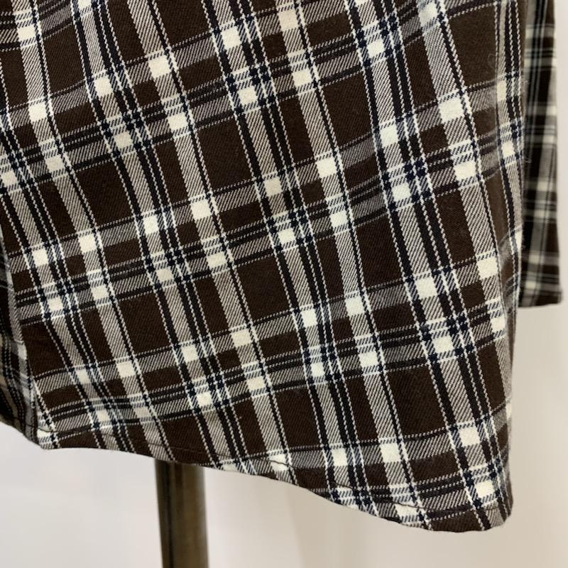インデックス index シャツ、ブラウス 長袖 チェックシャツ タグ付 M チェック 茶 / ブラウン / レディース USED 古着 中古 10039733