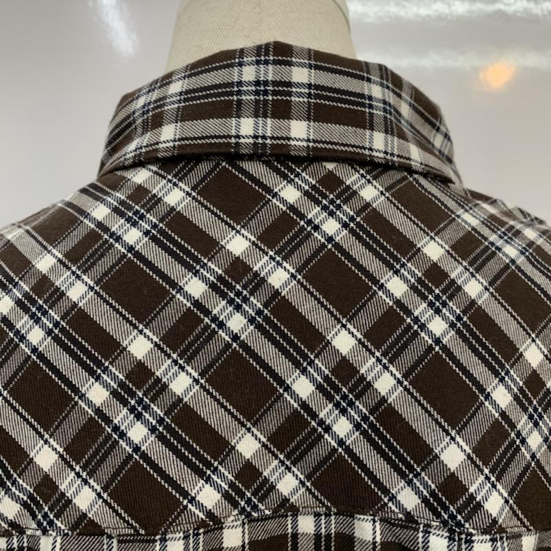 インデックス index シャツ、ブラウス 長袖 チェックシャツ タグ付 M チェック 茶 / ブラウン / レディース USED 古着 中古 10039733