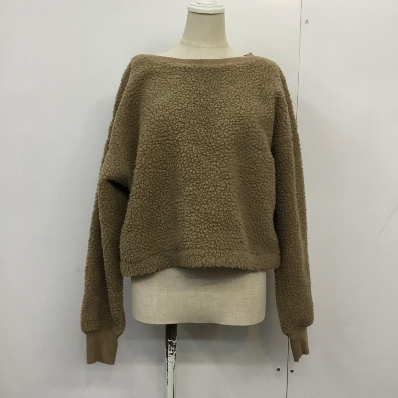 フリークスストア FREAK'S STORE トレーナー 長袖 ボア FREE 無地 茶 / ブラウン / レディース USED 古着 中古 10040027
