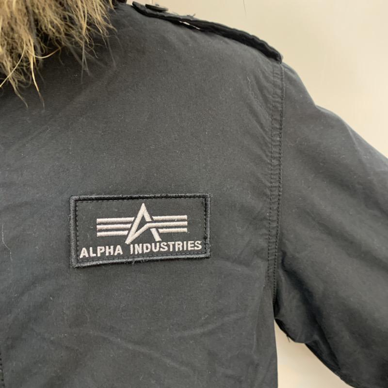 アルファインダストリー Alpha Industries コート コート一般 L ロゴ、文字 黒 / ブラック / メンズ USED 古着 中古 10040058