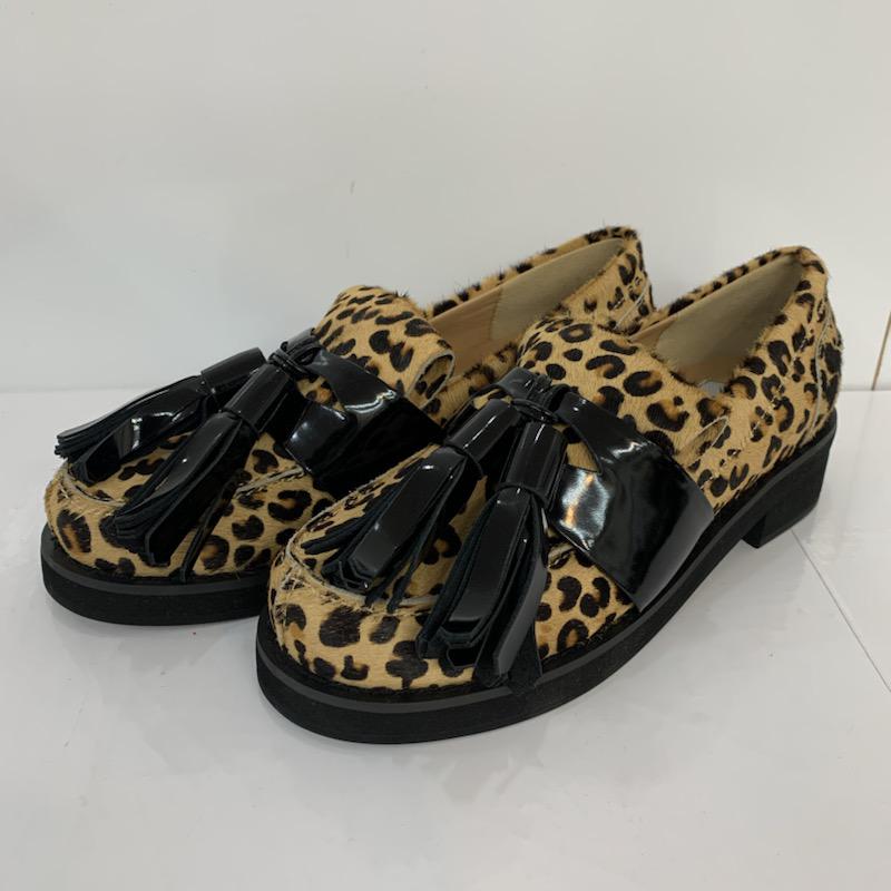 スナイデル SNIDEL ローファー ローファー S ヒョウ柄・レオパード柄 茶 / ブラウン / X 黒 / ブラック / レディース USED 古着 中古 10040237