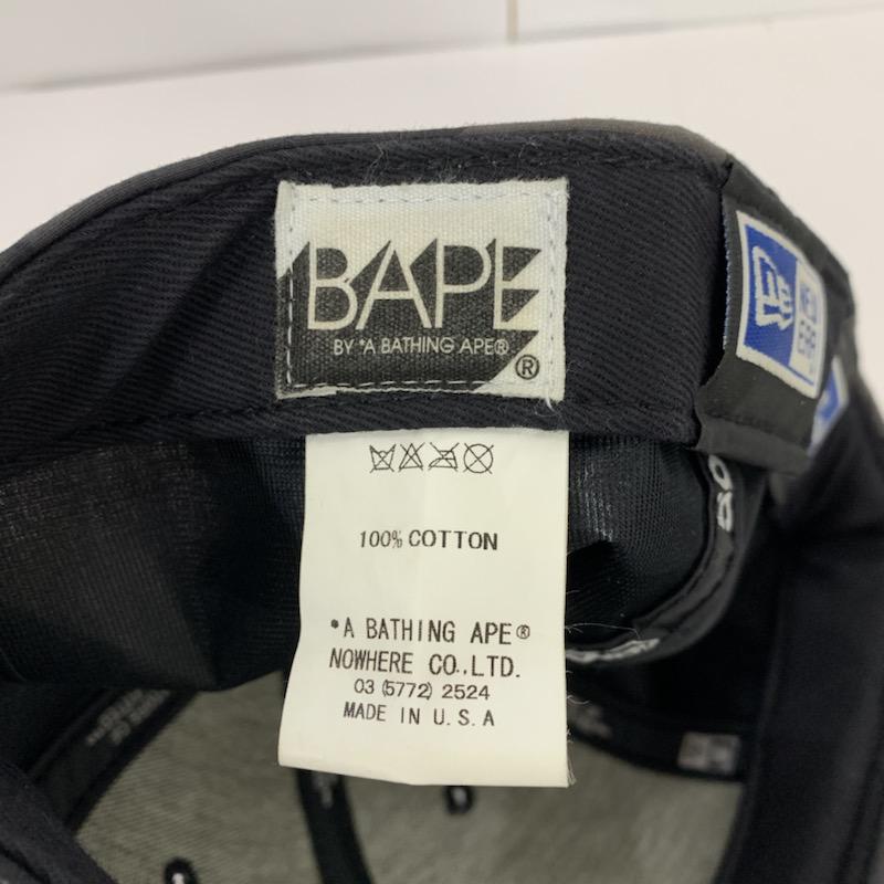 アベイシングエイプ A BATHING APE 帽子 キャップ 総柄 黒 / ブラック / メンズ USED 古着 中古 10040342