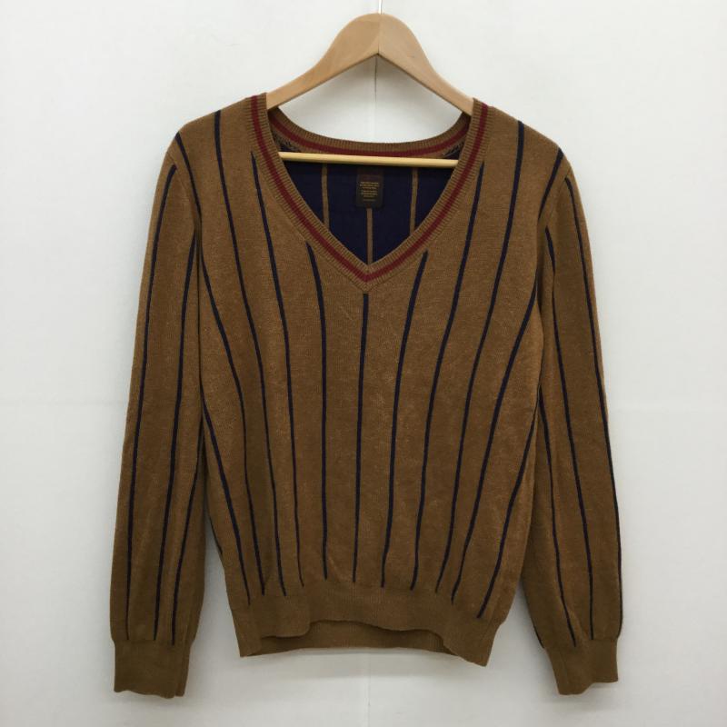 アングリッド Ungrid ニット、セーター 長袖 ストライプ 茶 / ブラウン / X 赤 / レッド / X 紺 / ネイビー / レディース USED 古着 中古 10040449