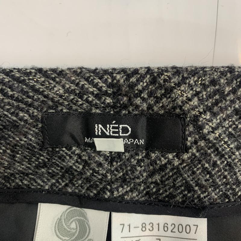 イネド INED パンツ ショートパンツ 7 チェック 灰 / グレー / レディース USED 古着 中古 10040506