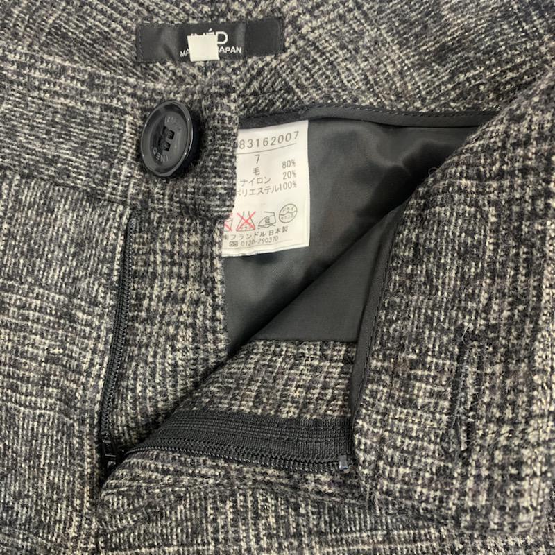イネド INED パンツ ショートパンツ 7 チェック 灰 / グレー / レディース USED 古着 中古 10040506