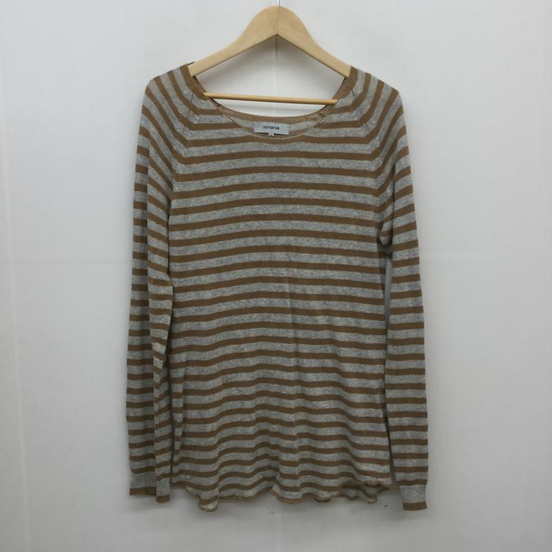 ノンネイティブ nonnative ニット、セーター 長袖 1 ボーダー柄 灰 / グレー / X 茶 / ブラウン / メンズ USED 古着 中古 10040655