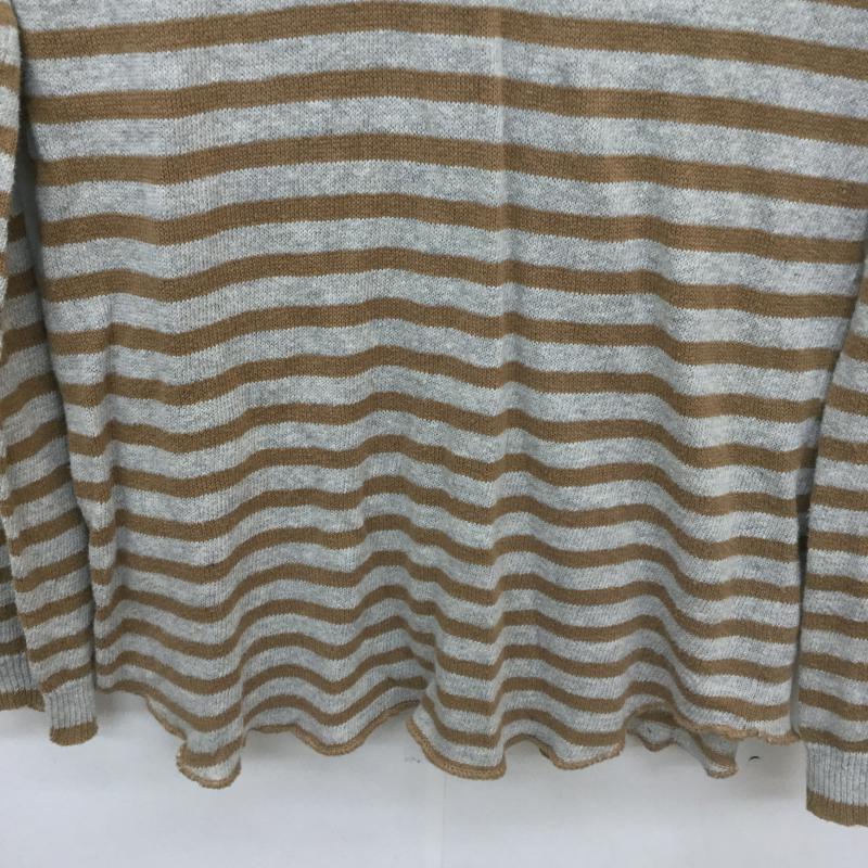 ノンネイティブ nonnative ニット、セーター 長袖 1 ボーダー柄 灰 / グレー / X 茶 / ブラウン / メンズ USED 古着 中古 10040655