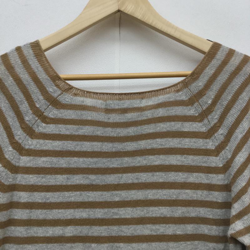 ノンネイティブ nonnative ニット、セーター 長袖 1 ボーダー柄 灰 / グレー / X 茶 / ブラウン / メンズ USED 古着 中古 10040655
