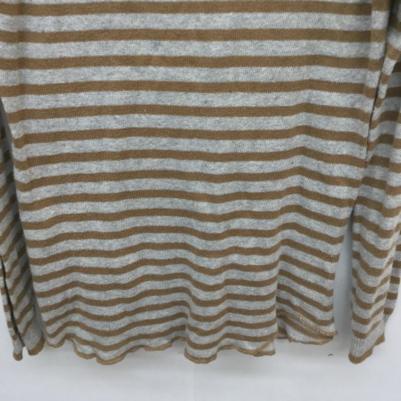 ノンネイティブ nonnative ニット、セーター 長袖 1 ボーダー柄 灰 / グレー / X 茶 / ブラウン / メンズ USED 古着 中古 10040655