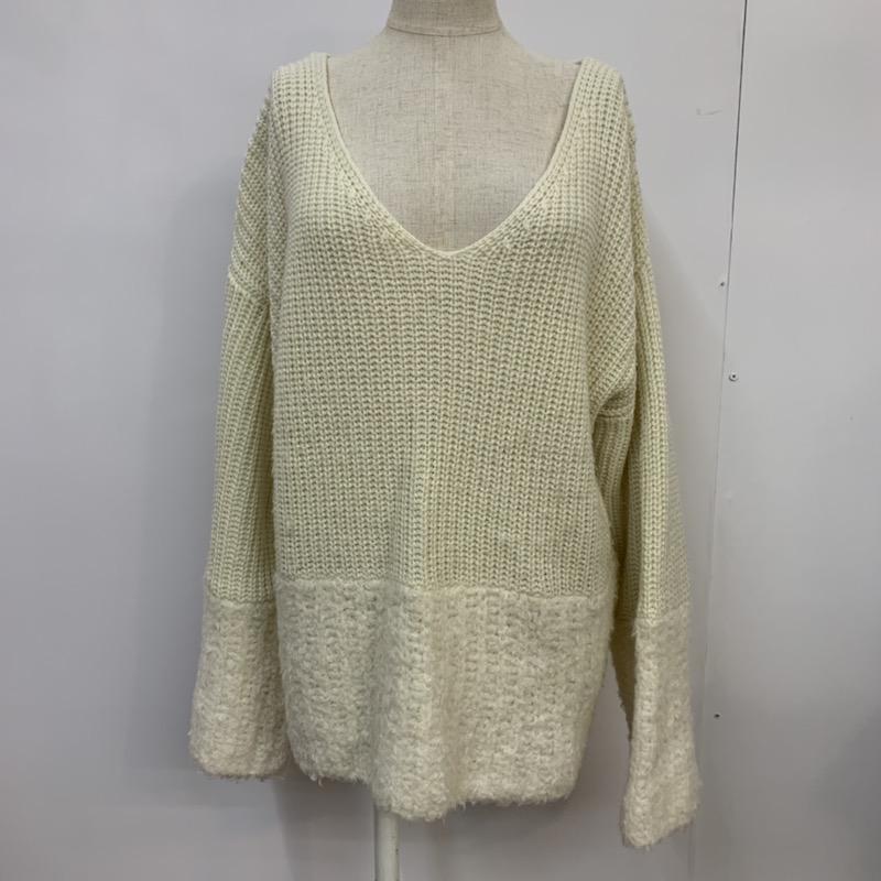 ローズバッド ROSE BUD ニット、セーター 長袖 FREE 無地 白 / ホワイト / レディース USED 古着 中古 10040716